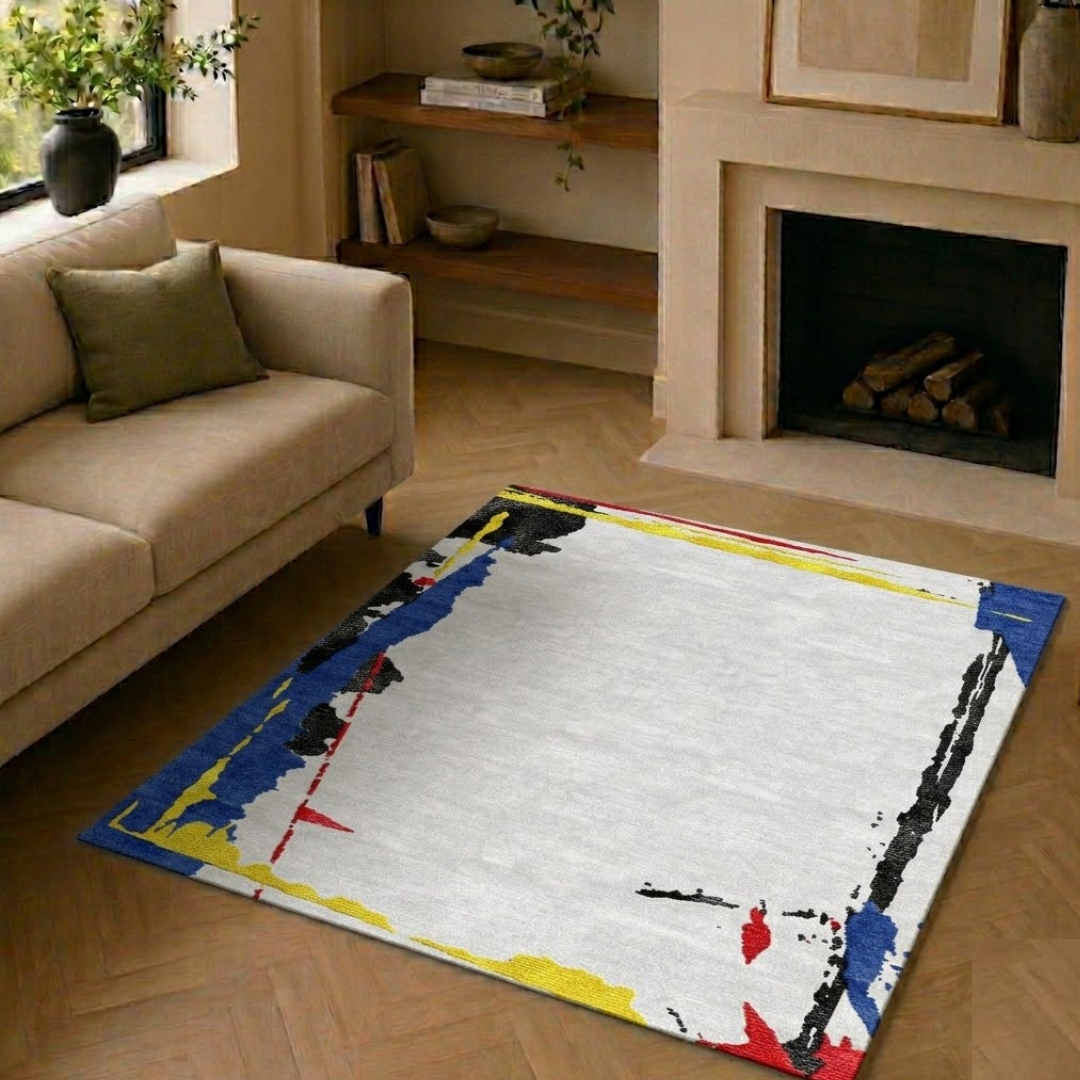 Painting canvas theme rug design - Square - Premium Wool Carpet