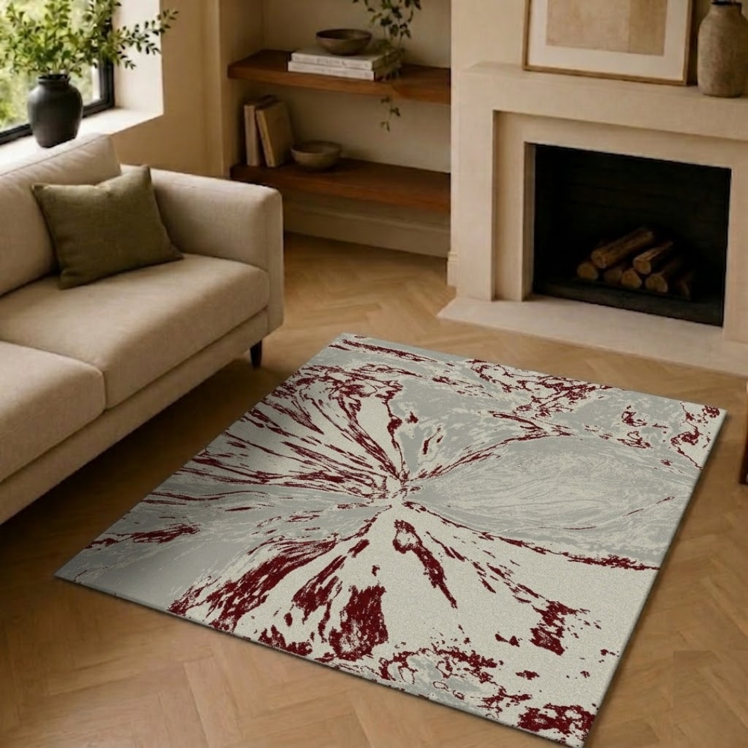 Abstract painting design rug - Square - Premium Wool Carpet