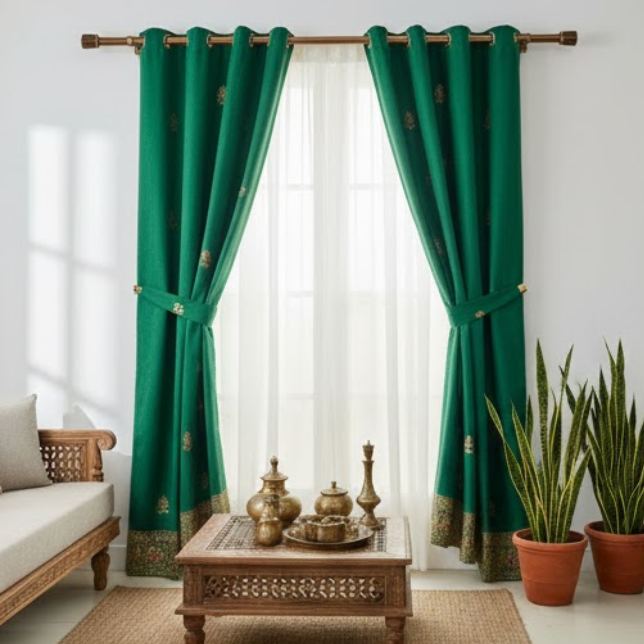 Cotton - Room darkening Floral curtains - Pack of 1 Curtain