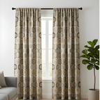 Abstract Geometric Print Curtain  – Premium 100% Polyester - Pack Of 1 Curtain
