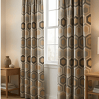 Abstract Geometric Print Curtain  – Premium 100% Polyester - Pack Of 1 Curtain