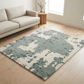 Grey & White Abstract design - Square - Premium Wool Carpet