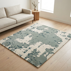 Grey & White Abstract design - Square - Premium Wool Carpet