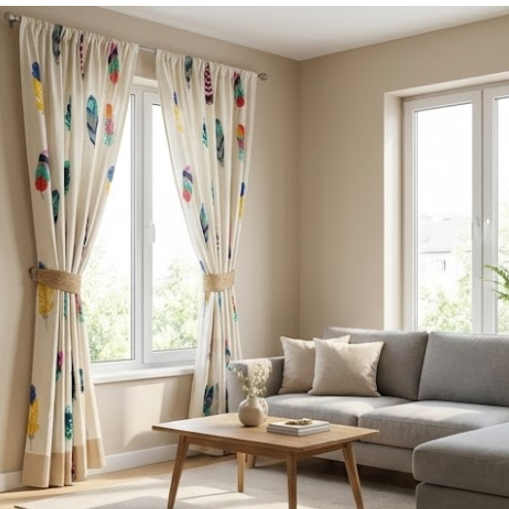 Cotton - Room Darkenin Floral Curtains - Pack of 1 Curtain