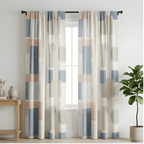 Mosaic Geometry Curtain – Premium 100% Polyester - Pack Of 1 Curtain