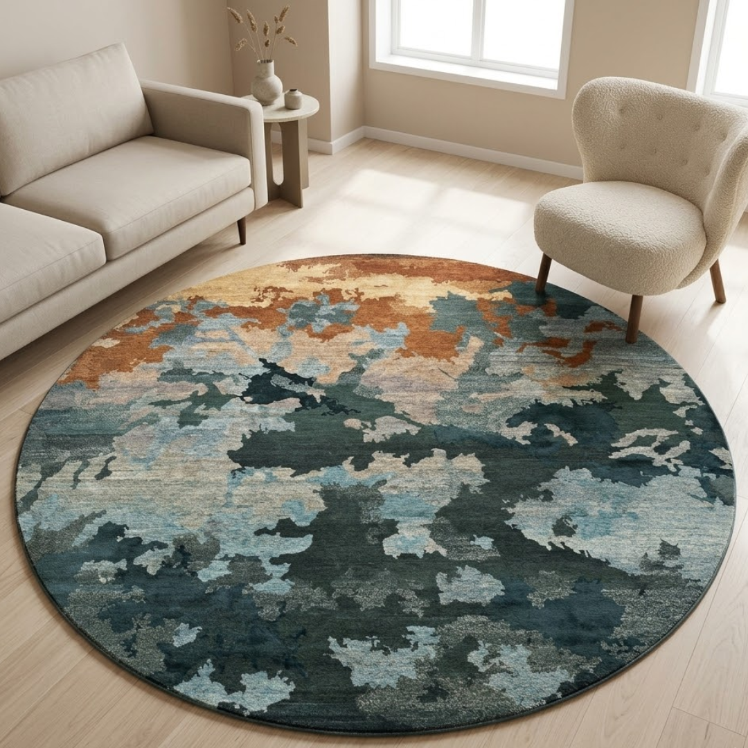 Mixed color rug pattern - Circle - Premium Wool Carpet