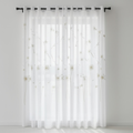 Linen Sheer - Yellow & Grey Dandelion Print - Pack Of 1 Curtain