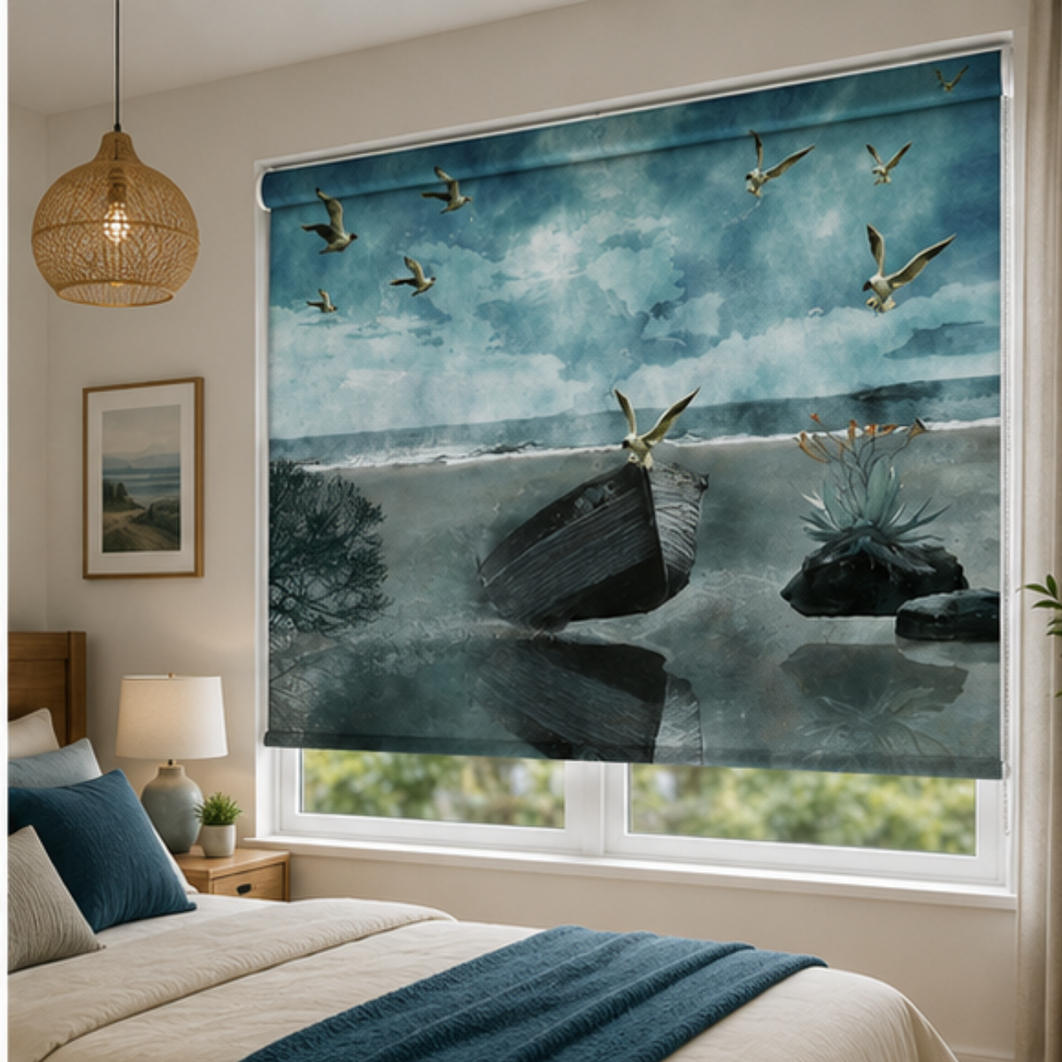 Beach theme blind design | Roller & Roman Blinds | Premium Quality Prints