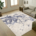 Painting style rug design  - Rectangle - Premium Wool Carpet