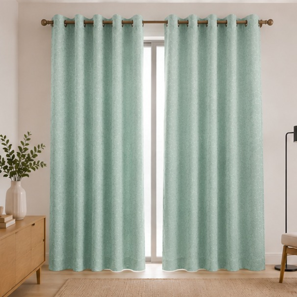 Textured Curtain - Light Pista Green - Pack of 1