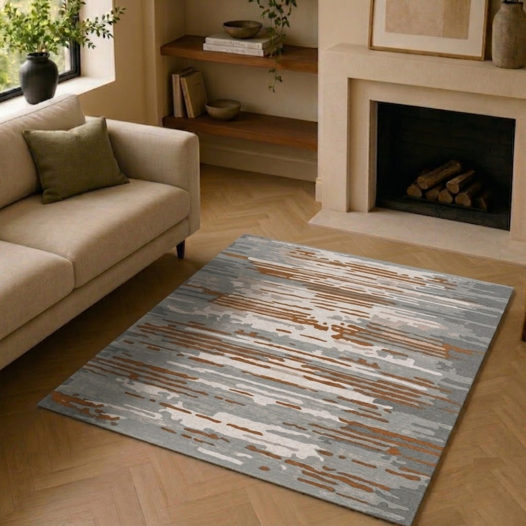Geometric pattern rug design - Square - Premium Wool Carpet