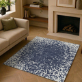 Unique Navy & white pattern design - Square - Premium Wool Carpet