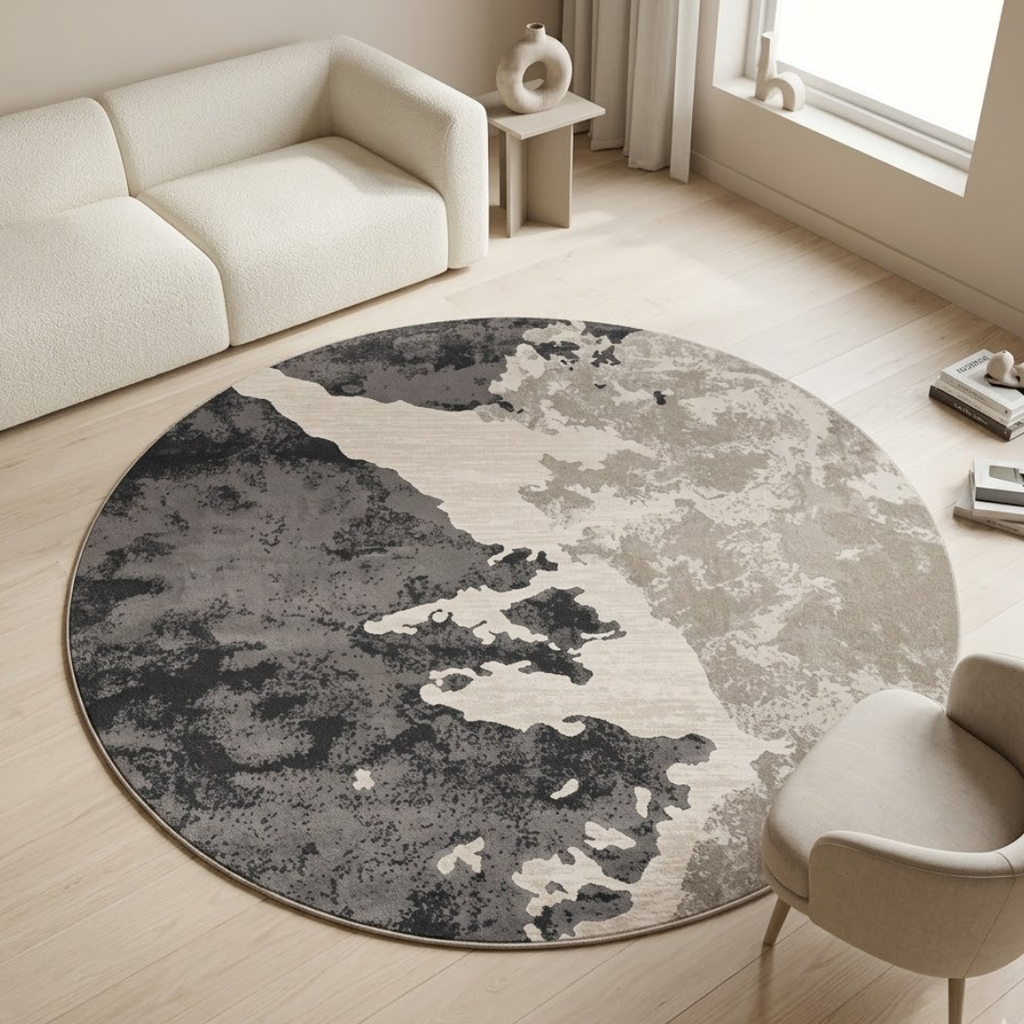 Abstract mixed color design - Circle - Premium Wool Carpet