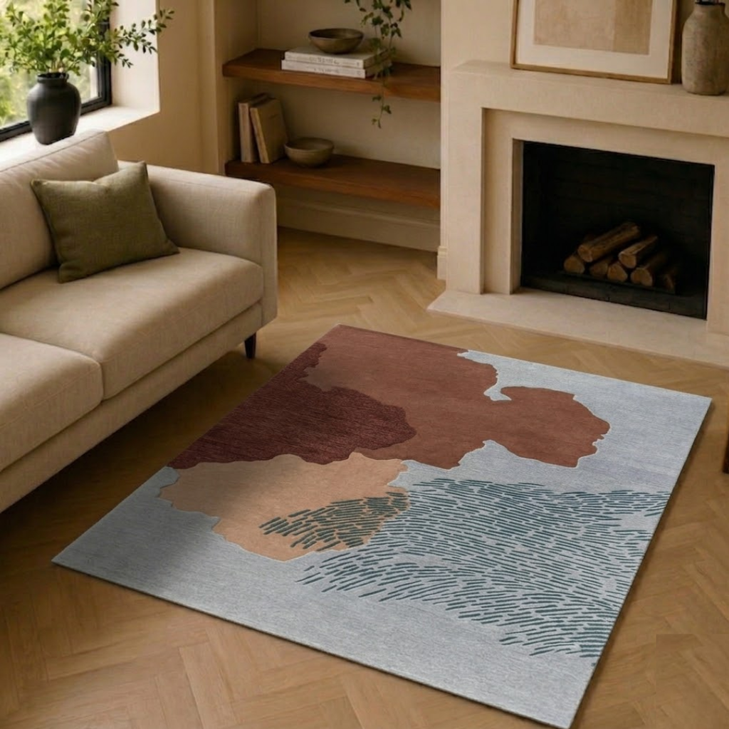 Mixed color abstract rug design - Square - Premium Wool Carpet