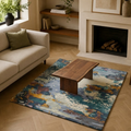 Mixed color painting theme rug  -  Square  - Premium Wool Carpet