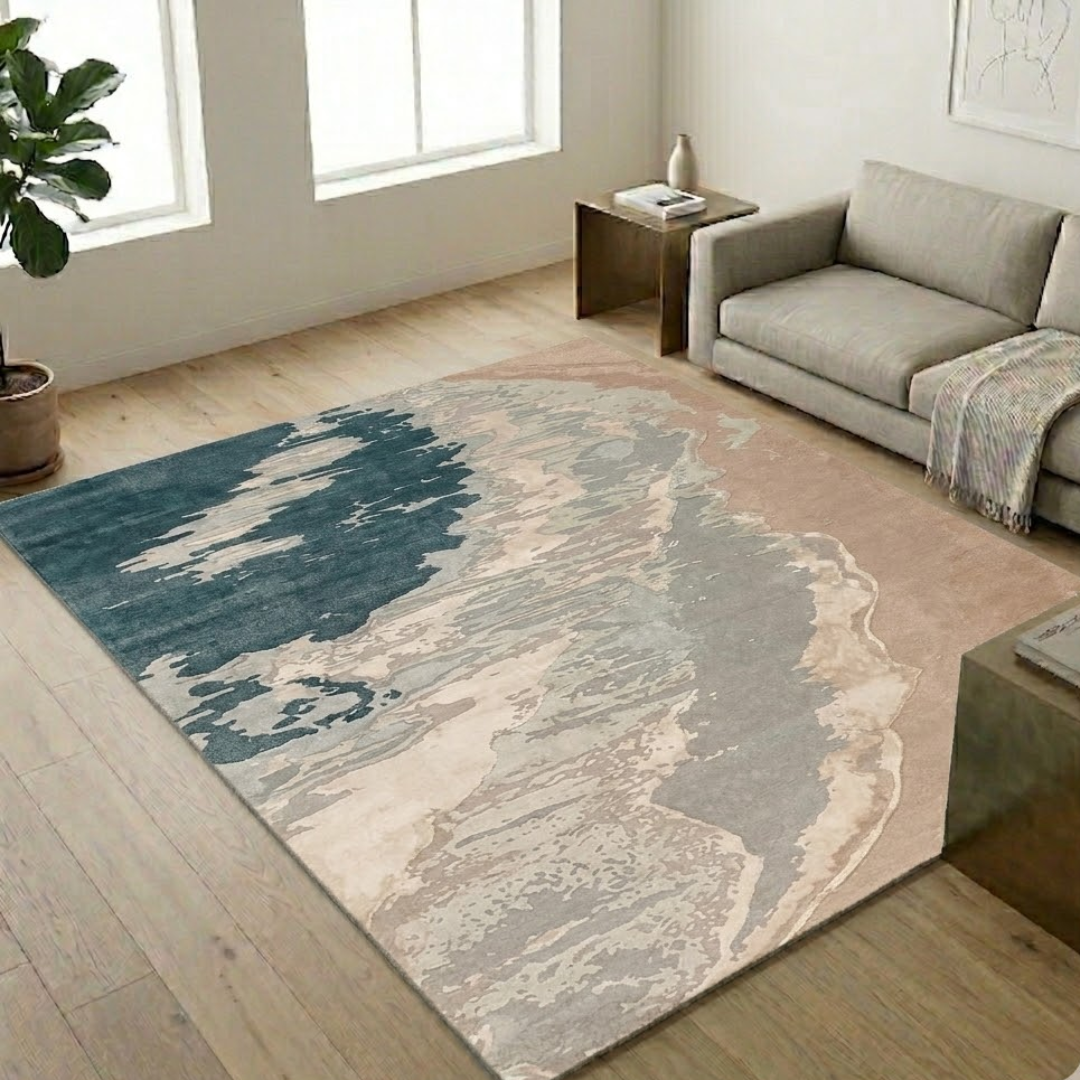 Simple & Unique Area Rug Design - Rectangle - Premium Wool Carpet