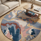 Abstract mixed color rug design - Circle - Premium Wool Carpet