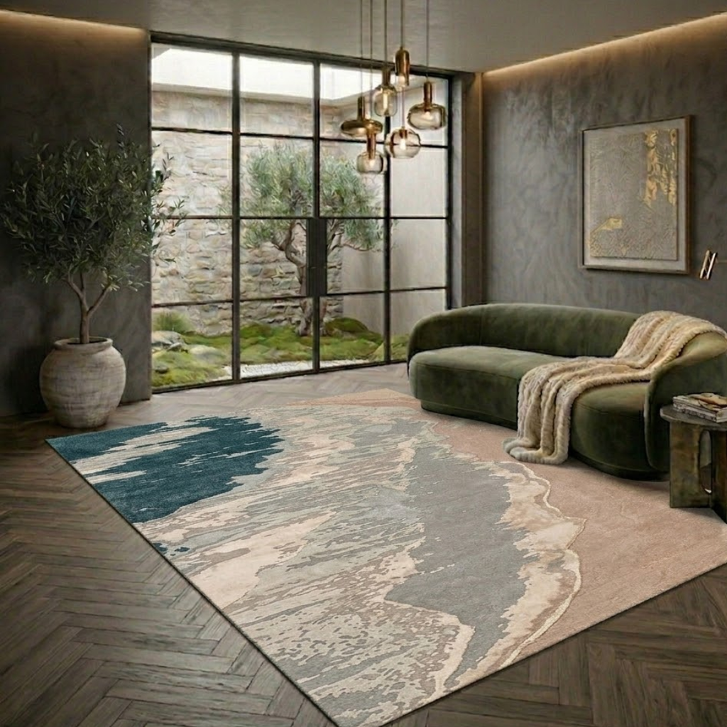 Simple & Unique Area Rug Design - Rectangle - Premium Wool Carpet