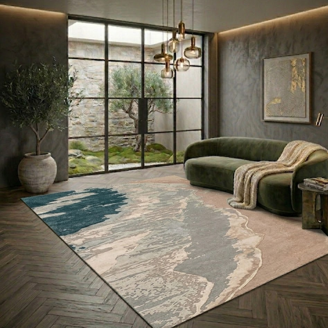 Simple & Unique Area Rug Design - Rectangle - Premium Wool Carpet