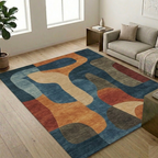 Aesthetic geometric pattern rug design - Rectangle - Premium Wool Carpet