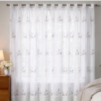 Linen Sheer - Floral Print - Pack Of 1 Curtain