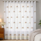 Linen Sheer - Elephant patterns Print - Pack Of 1 Curtain