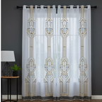 Linen Sheer - Geometric Patterns Print - Pack Of 1 Curtain