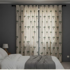 Cotton Light - Light Filtering Palm Tree Print - Pack of 1 Curtain