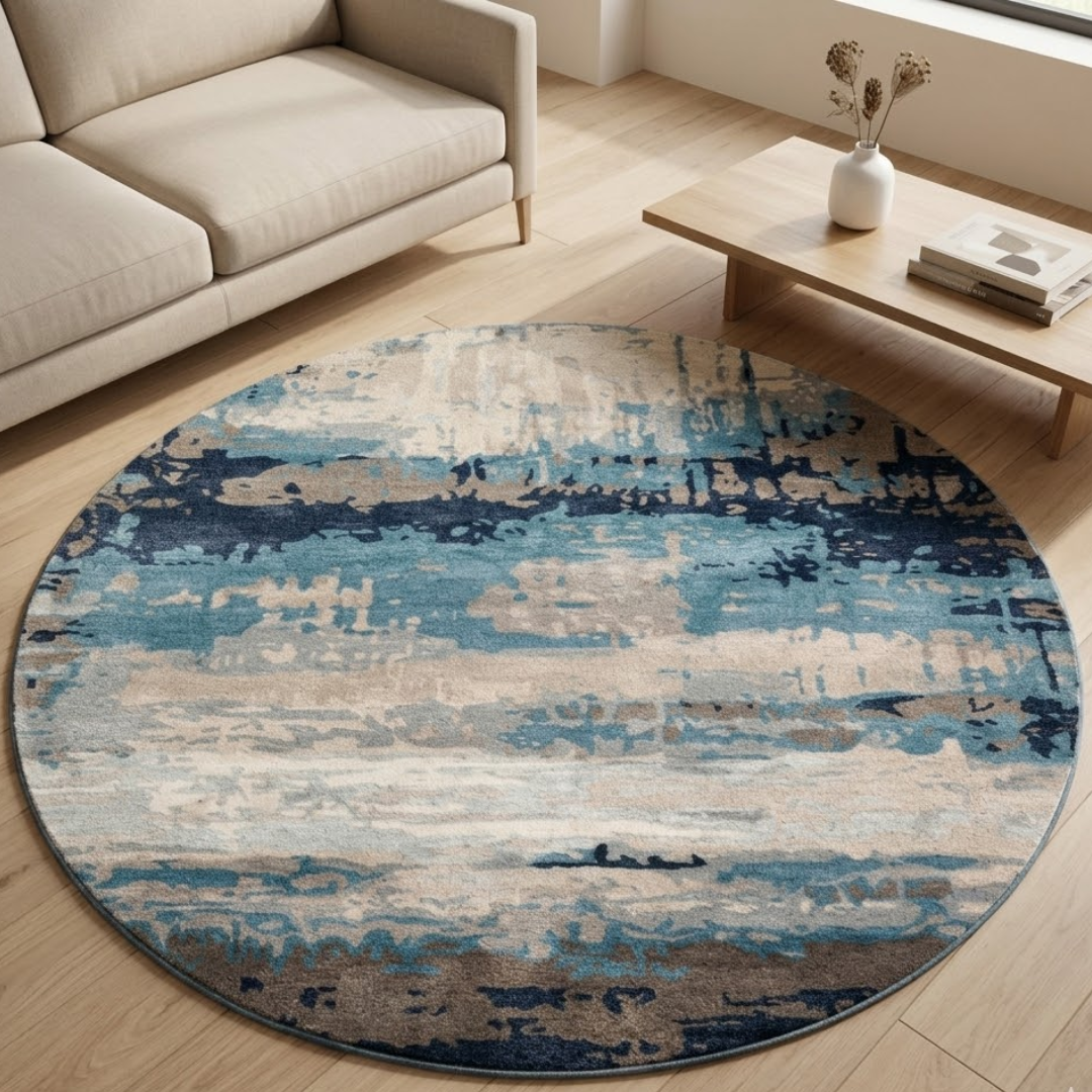 Area Rug with Abstract pattern design - Circle - Premium Wool Carpet