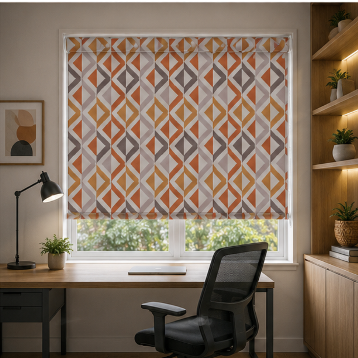 Geometric theme blind design | Roller & Roman Blinds | Premium Quality Prints
