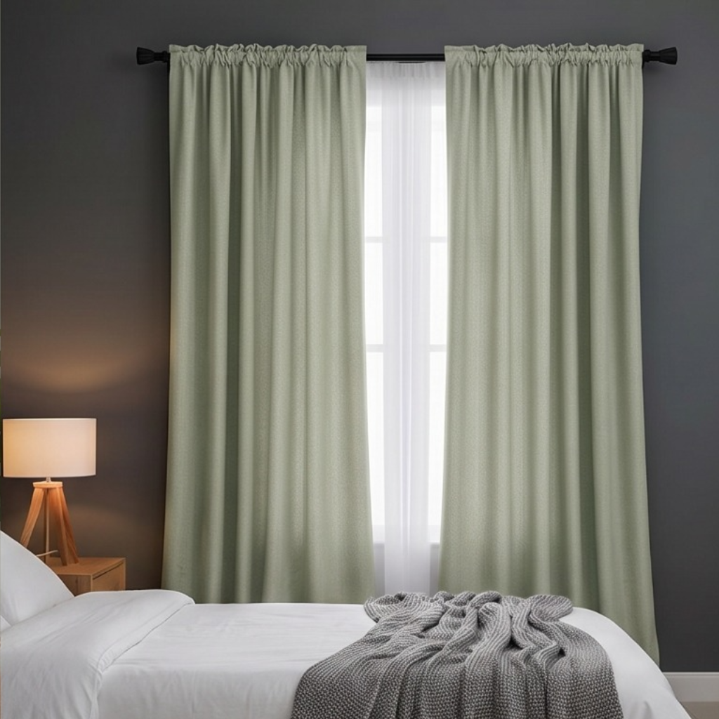 Cotton Light Curtains - Sage Green  - Pack of 1