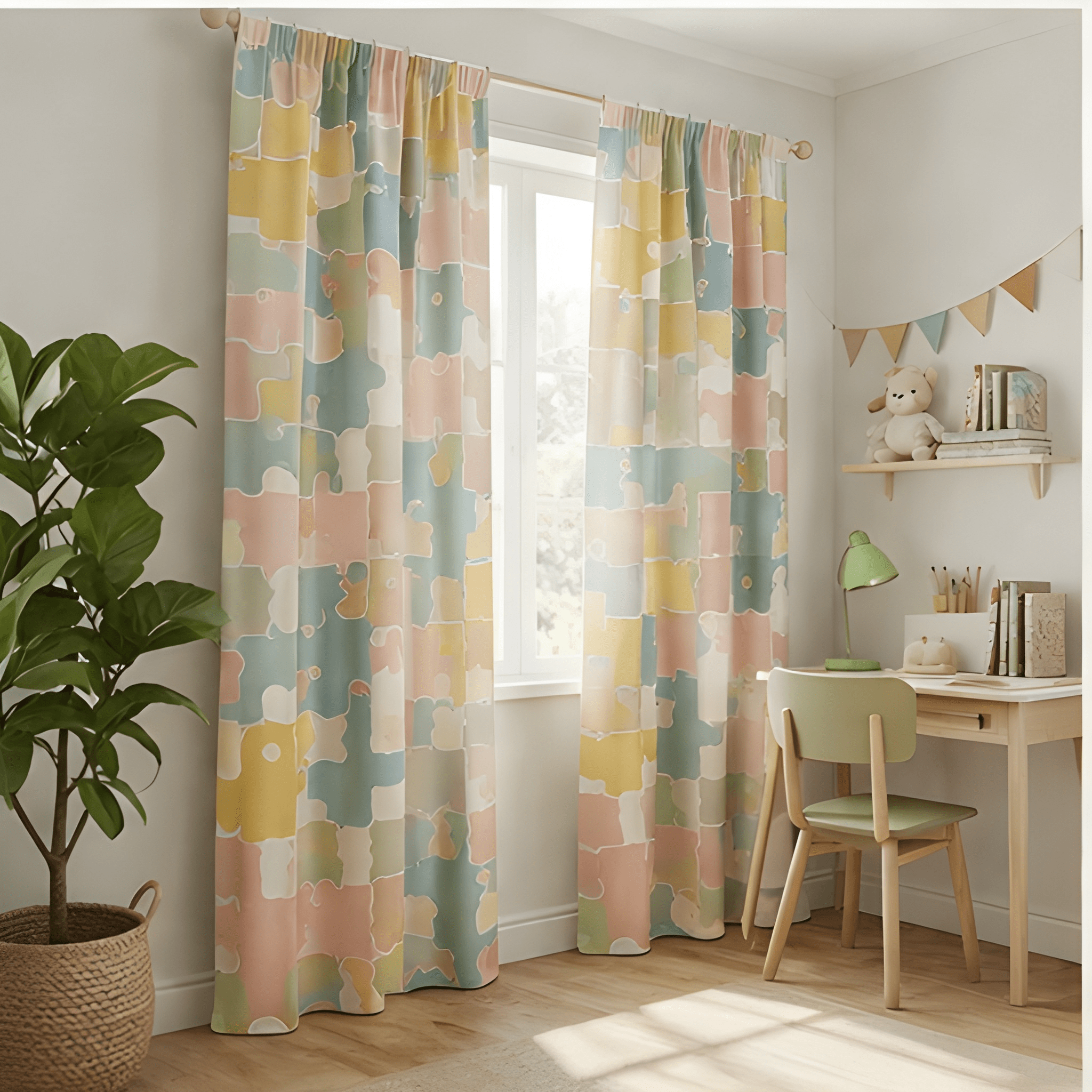 Colorful Kids Printed Curtain - Pack Of 1 Curtain