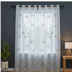 Linen Sheer - Floral Print - Pack Of 1 Curtain