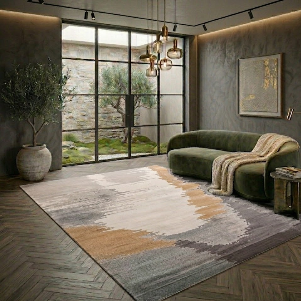 Area Rug with Mixed color theme - Rectangle - Premium Wool Carpet