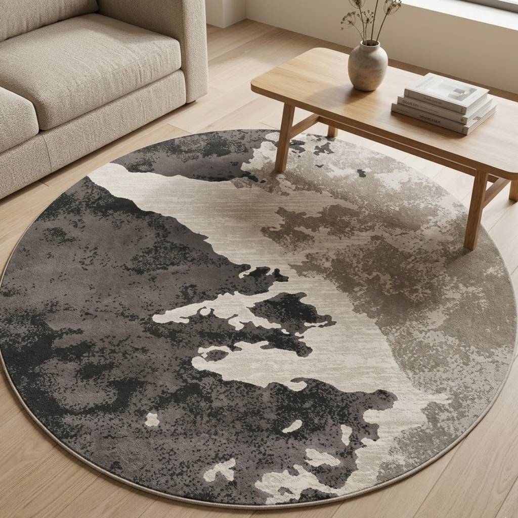 Abstract mixed color design - Circle - Premium Wool Carpet