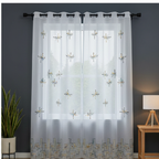 Linen Sheer - Geometric Print - Pack Of 1 Curtain