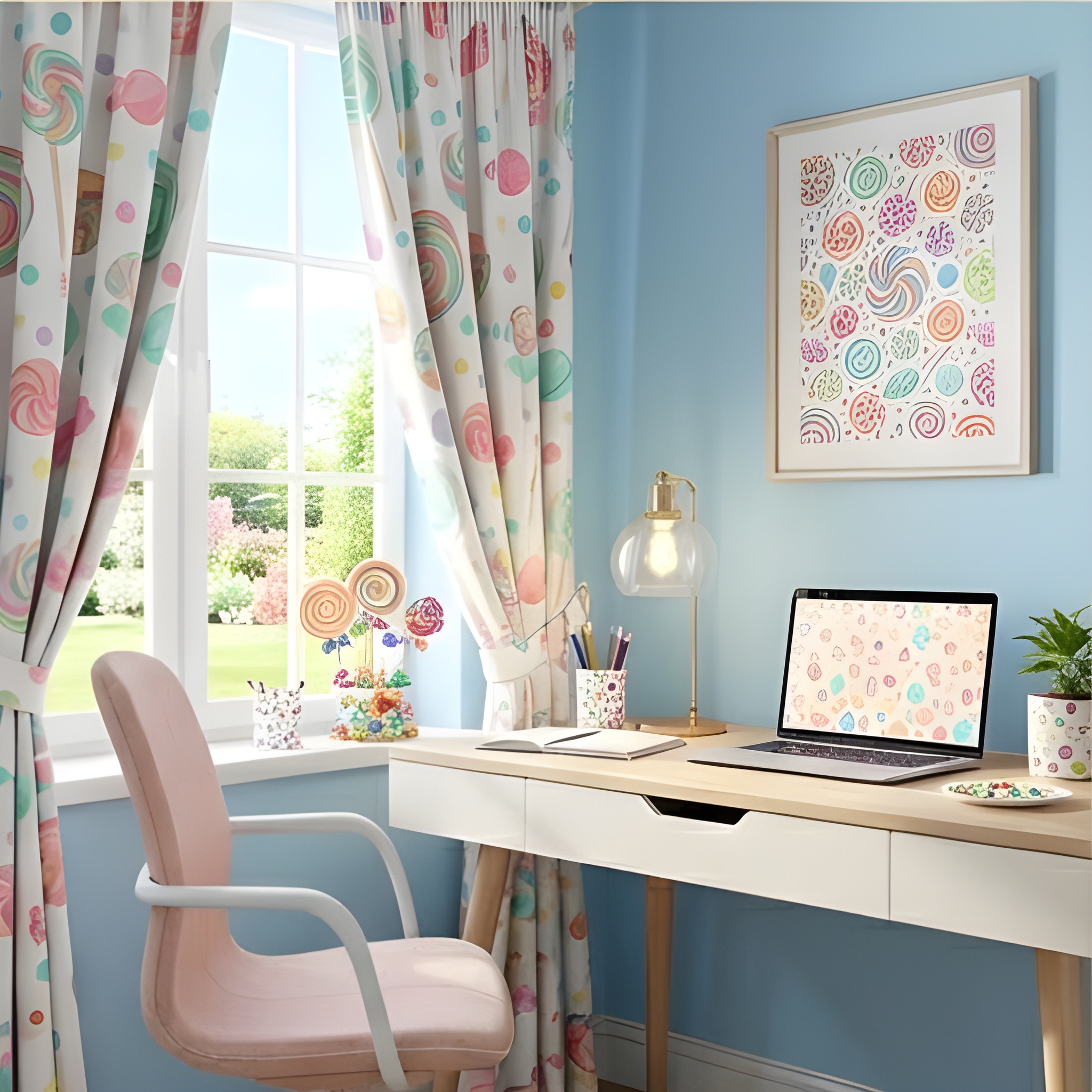 Happy Clouds Kids Curtain- Pack Of 1 Curtain
