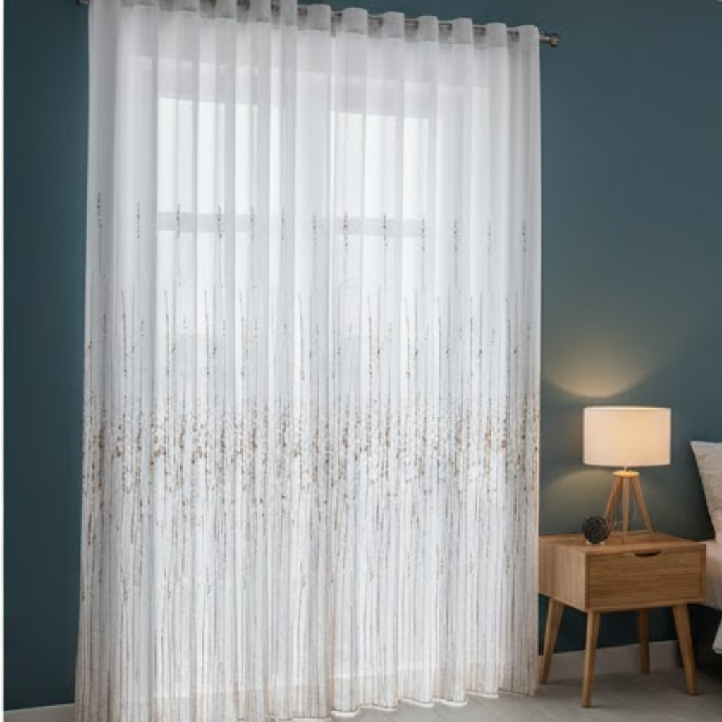 Linen Sheer - Ombre Creeper Print - Pack Of 1 Curtain