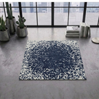Unique Navy & white pattern design - Square - Premium Wool Carpet