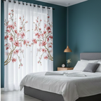 Linen Sheer - Dandelion Flower Print - Pack Of 1 Curtain