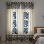 Cotton Light - Room Darkening Elephant Curtains - Pack of 1 Curtain