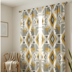 Modern Printed Geometric Curtain  – Premium 100% Polyester - Pack Of 1 Curtain