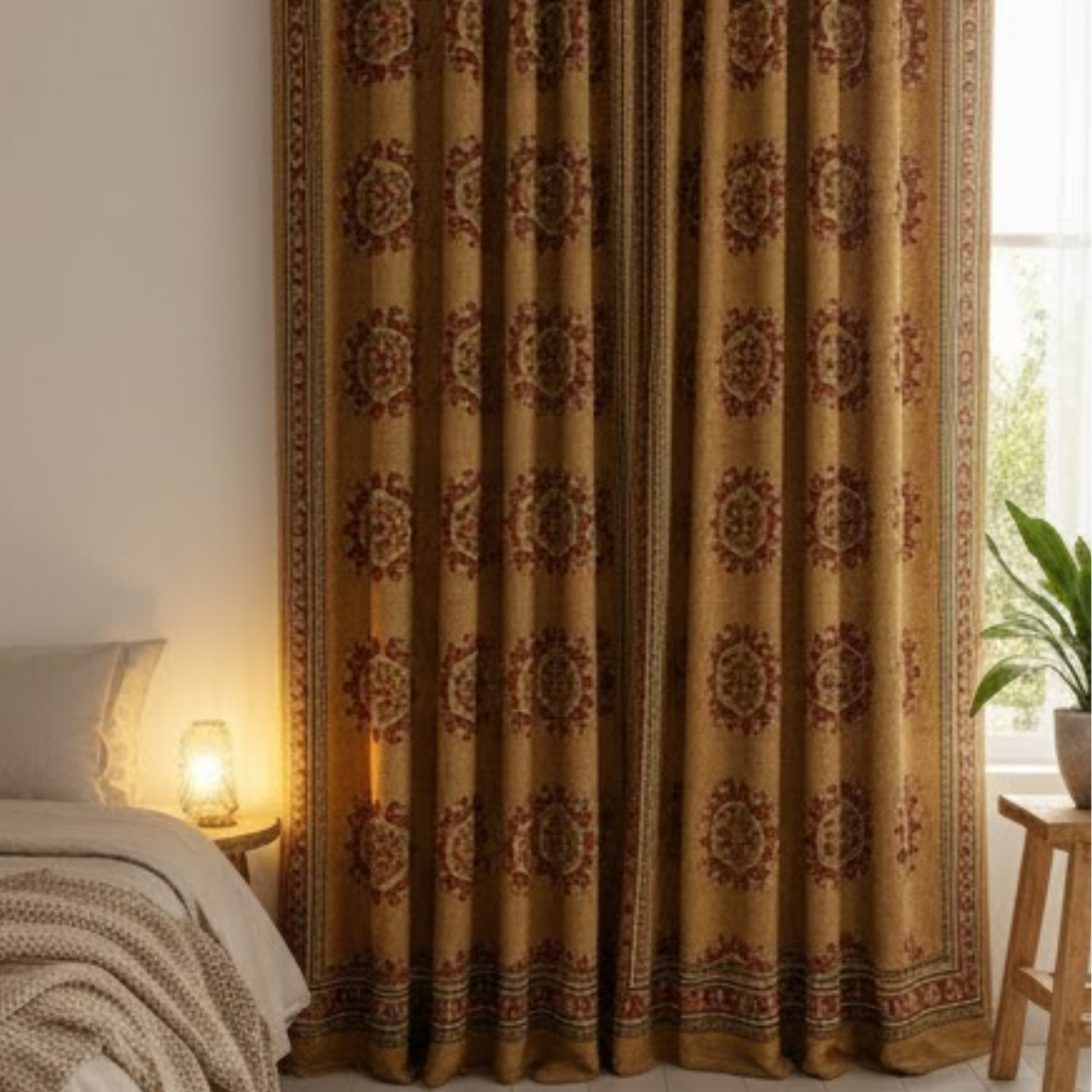 Cotton Light - Room Darkening Floral Curtains - Pack of 1 Curtain