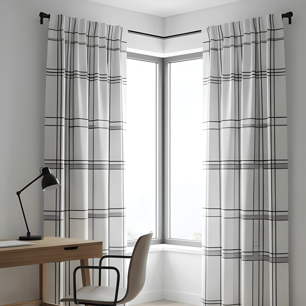 Contemporary Geometric Design Curtain  – Premium 100% Polyester - Pack Of 1 Curtain