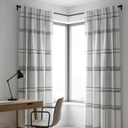 Contemporary Geometric Design Curtain  – Premium 100% Polyester - Pack Of 1 Curtain