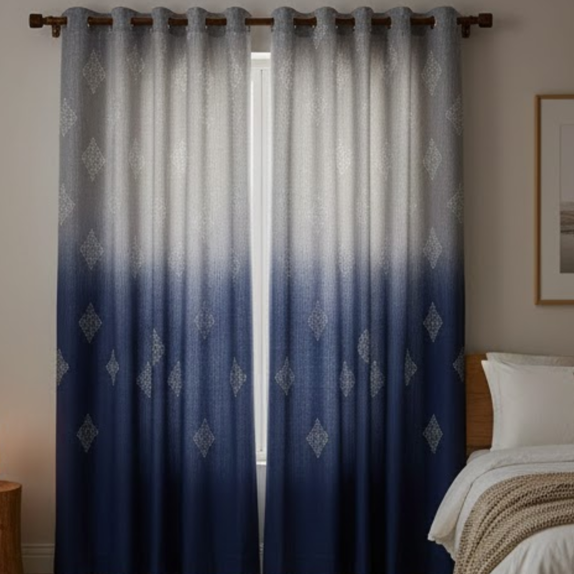 Cotton Light - Room Darkening  Floral Curtains - Pack of 1 Curtain