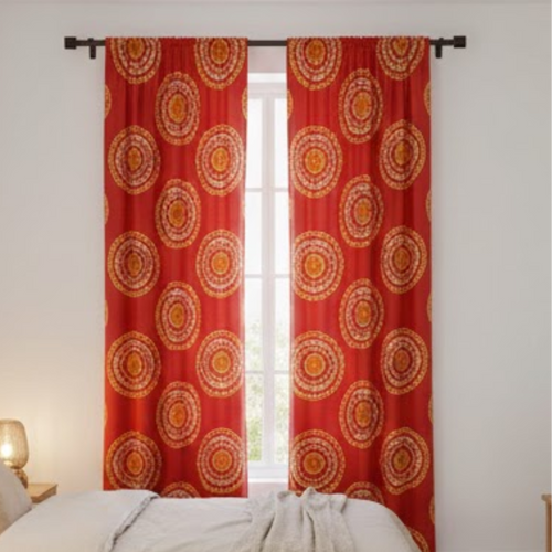 Cotton Light - Bhandani Cirlces - Semi-Blackout Curtains - Pack of 1 Curtain