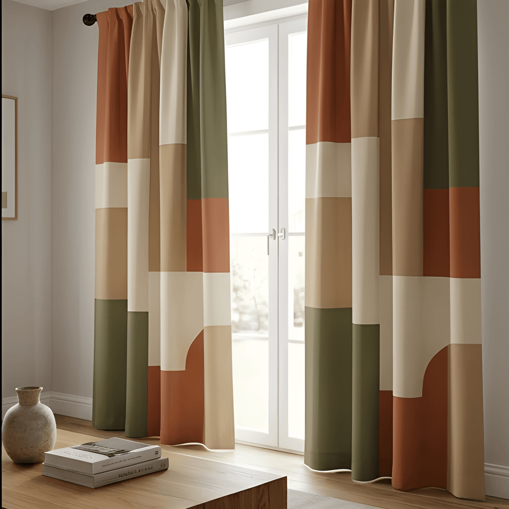 Stylish Geometric Printed Curtain  – Premium 100% Polyester - Pack Of 1 Curtain