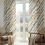 Modern Linear Geometric Curtain  – Premium 100% Polyester - Pack Of 1 Curtain