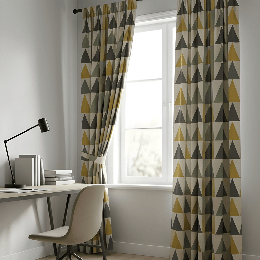 Stylish Geometric Printed Curtain  – Premium 100% Polyester - Pack Of 1 Curtain